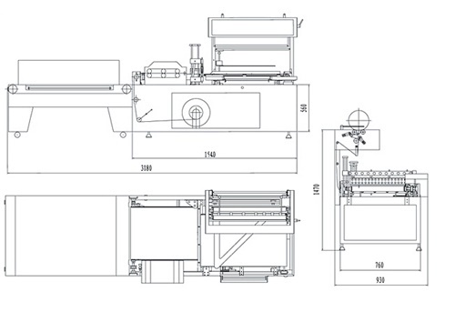 全自動水果收縮機平面設計圖：